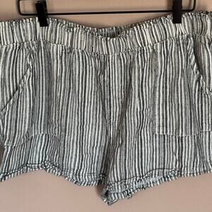 Time and Tru Ladies Striped Linen Shorts XL